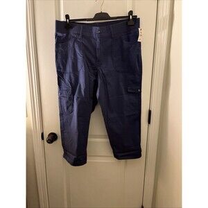 Lee Flex-To-Go Skimmer Capri Pants Cargo Womens Size 16 Medium Blue Pants